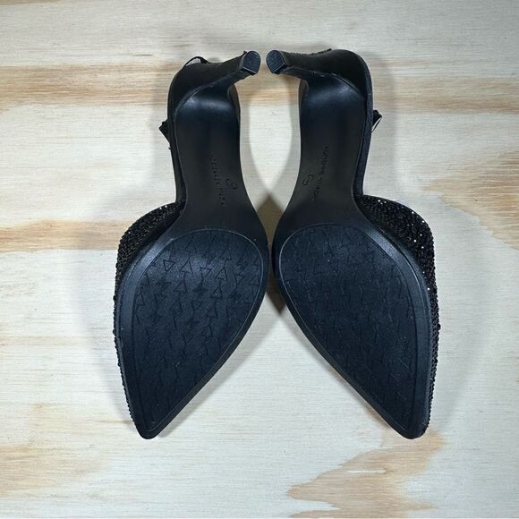 New Adrienne Vittadini Norena Black Embellished Heels Women’s Size 7 - Picture 7 of 9